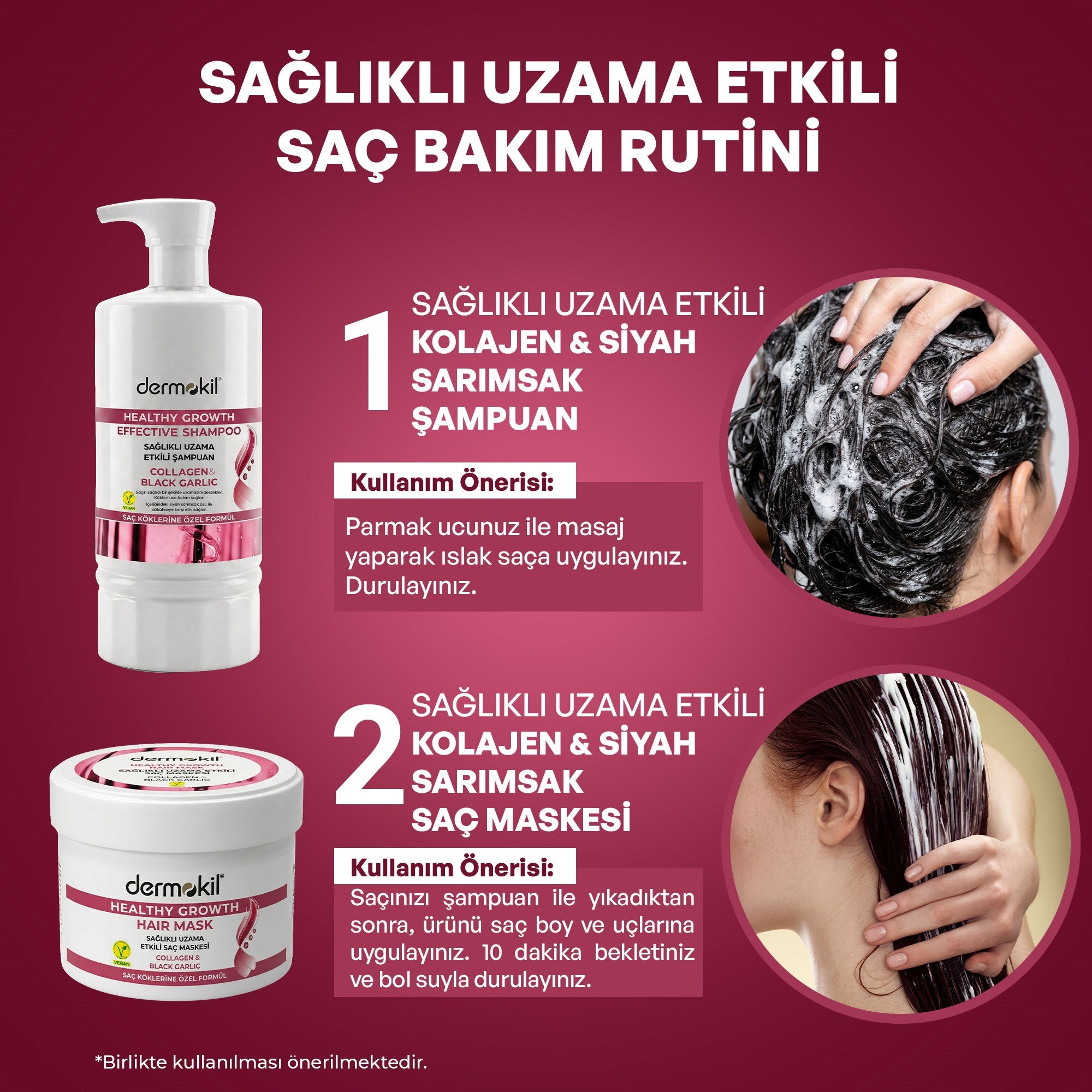 Güçlendirici Kolajen & Siyah Sarımsak Saç Bakım Maskesi 250 ml - Dermokil