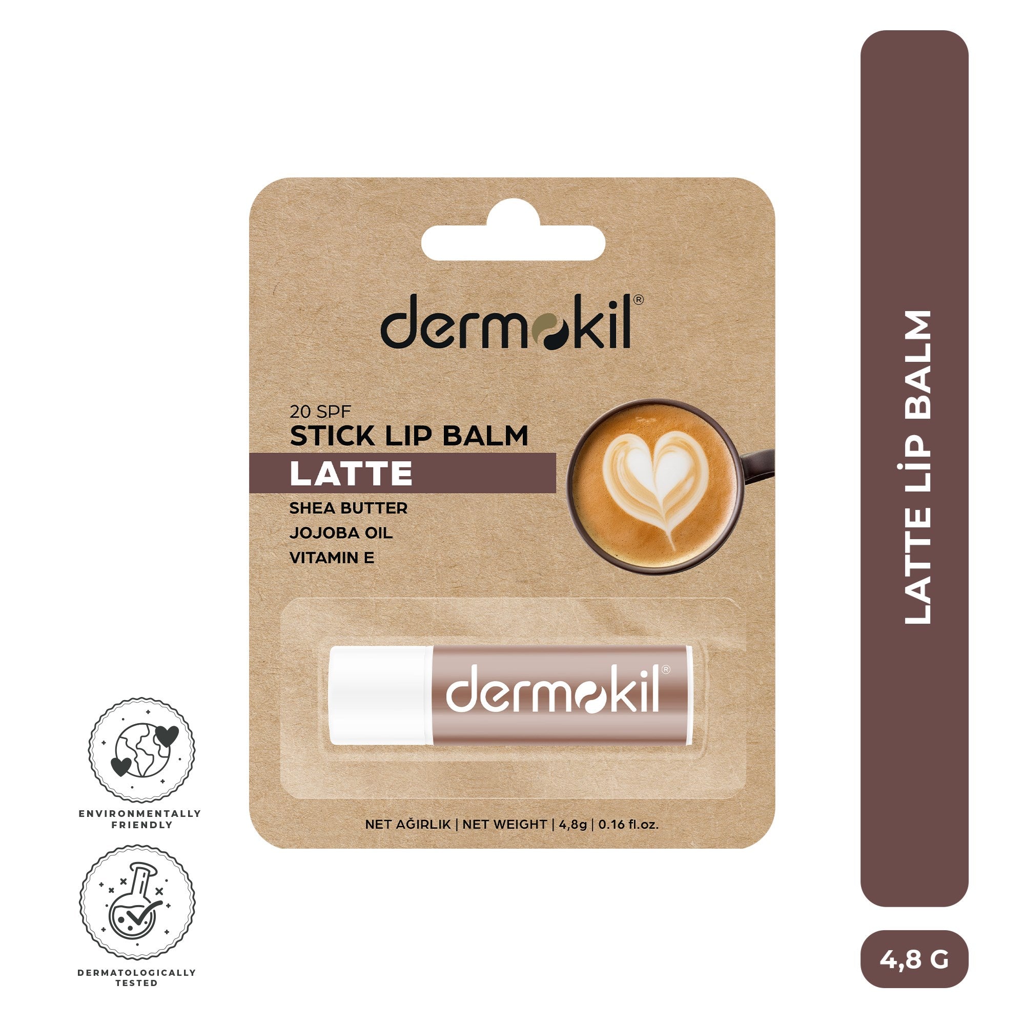 Latte aromalı dudak balmı ile dudaklara doğal renk veren, nemlendiren ve gün boyu yumuşak, pürüzsüz ve canlı bir görünüm kazandıran bakım ürünü