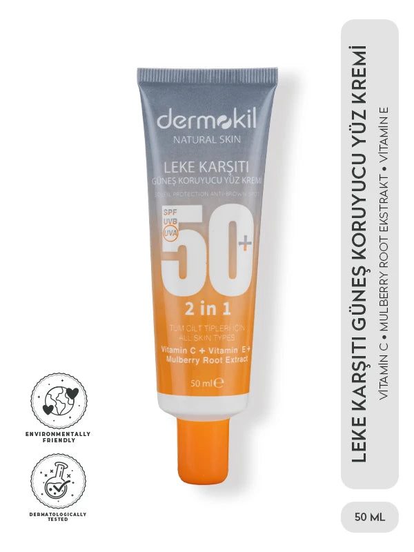 Leke Karşıtı Güneş Koruyucu SPF 50+ Yüz Kremi 50 ml, Dermokil.