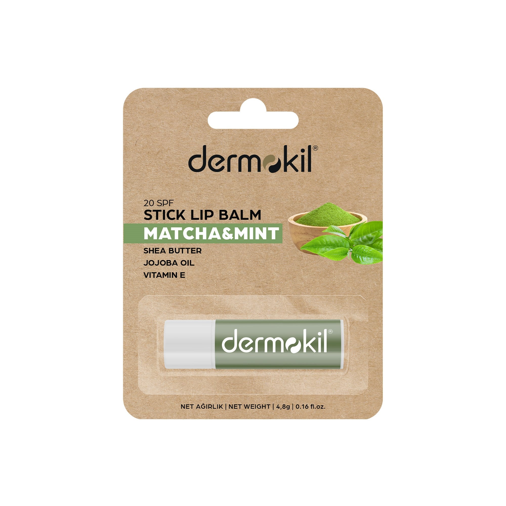 Matcha ve mentol içeren dudak nemlendirici lip balm ile dudakları besleyen, nemlendiren ve ferahlatıcı etkisiyle gün boyu yumuşak, canlı ve doğal görünüm kazandıran bakım ürünü