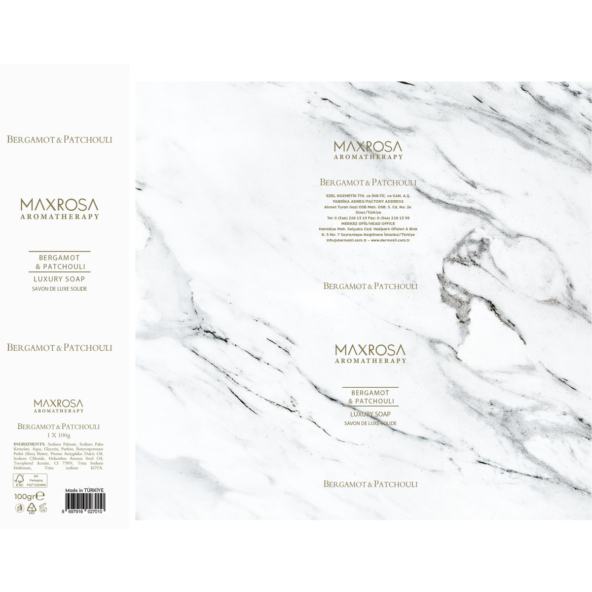 Maxrosa Aromatherapy Bergamot & Patchouli Katı Sabun 100 g