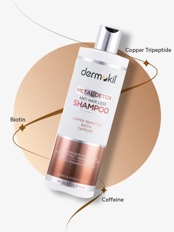 Metal Detox Dökülme Karşıtı Biotin Caffein Şampuan 390 ml, Dermokil.