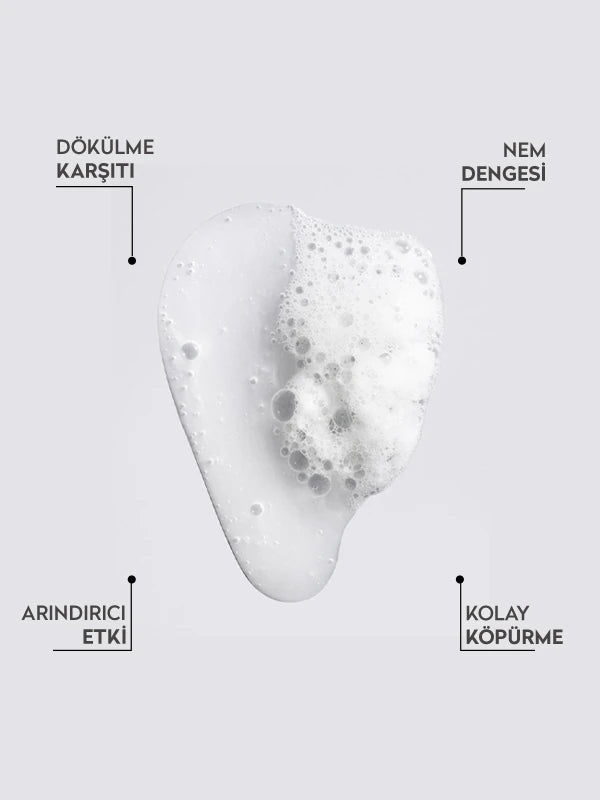Metal detox etkili biotin ve kafein içeren dökülme karşıtı şampuan ile saçları nazikçe temizleyen, saç köklerini güçlendirmeye yardımcı olan ve daha sağlıklı, güçlü ve canlı saç görünümü kazandıran bakım ürünü