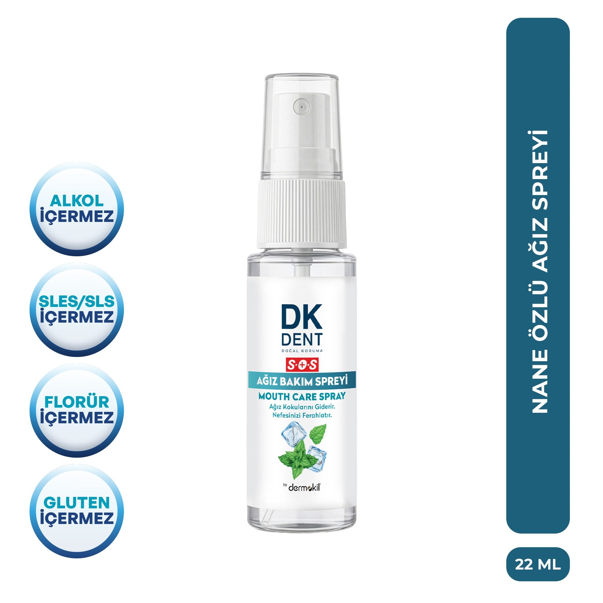 Nane özlü ağız kokusu önleyici sprey ile gün boyu ferah nefes sağlayarak ağız hijyenini destekler

