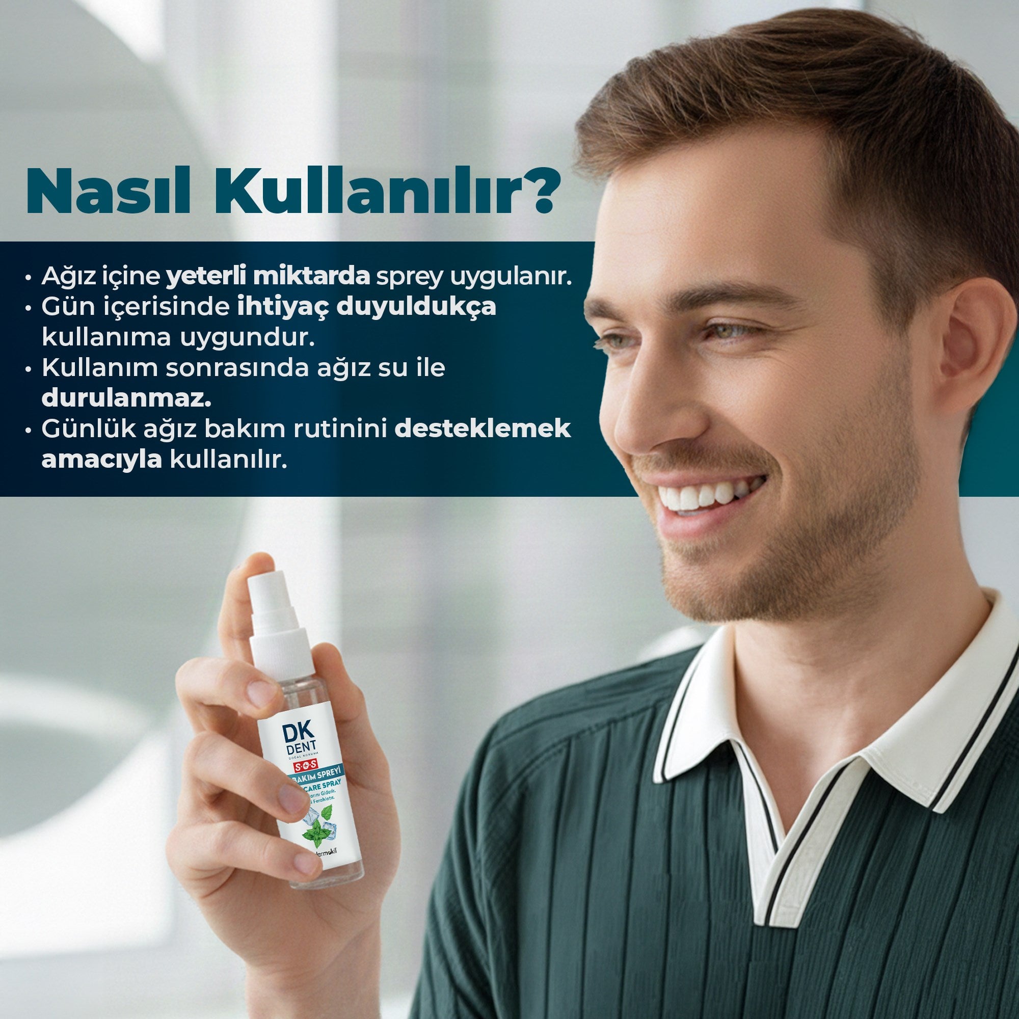 Dermokil nane özlü ağız spreyi ağız kokusuna karşı pratik ve etkili çözüm sunar
