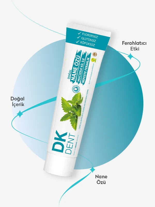 Nane özlü florürsüz diş macunu ve diş fırçası seti ile dişleri nazikçe temizleyen, ağız hijyenini destekleyen ve uzun süreli ferah nefes sağlayan pratik ağız bakım ürünü
