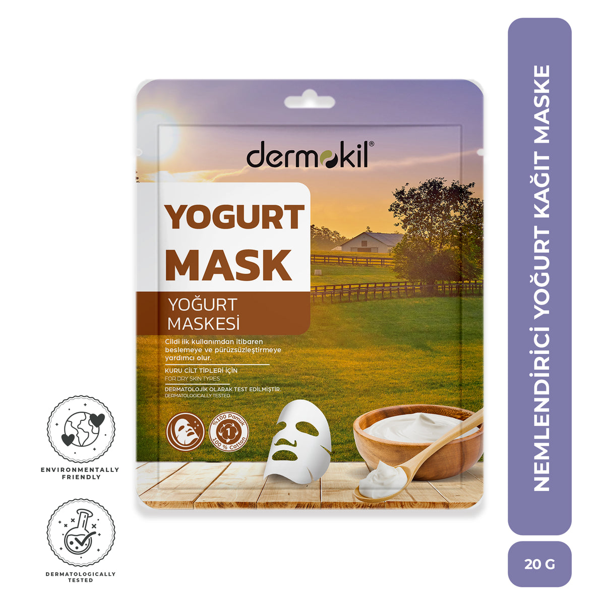 Nemlendirici Yoğurt Kağıt Maske 20 gr - Dermokil