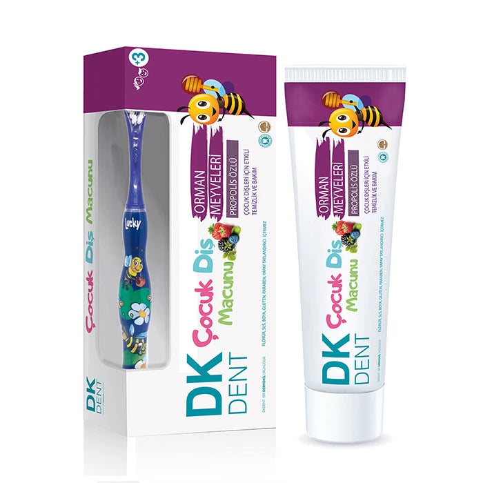 Orman Meyveleri Özlü Florürsüz Çocuk Diş Macunu 50 ml + Diş Fırçası - Dermokil