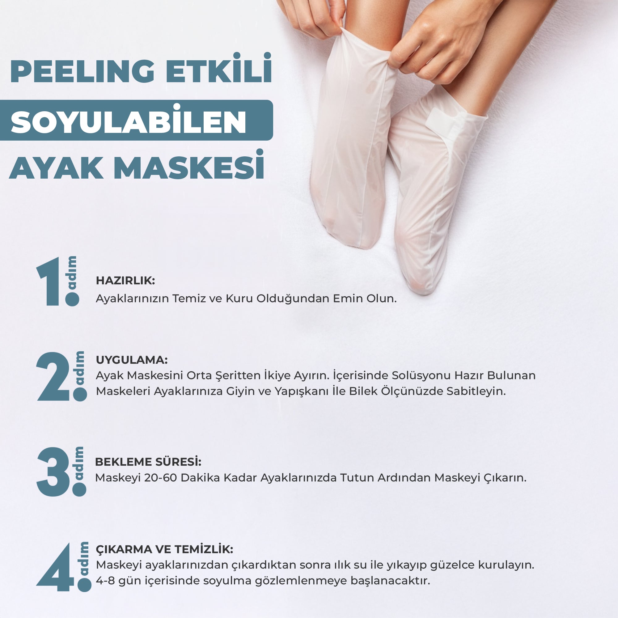 Peeling Etkili Soyulabilir Ayak Maskesi 30 ml - Dermokil