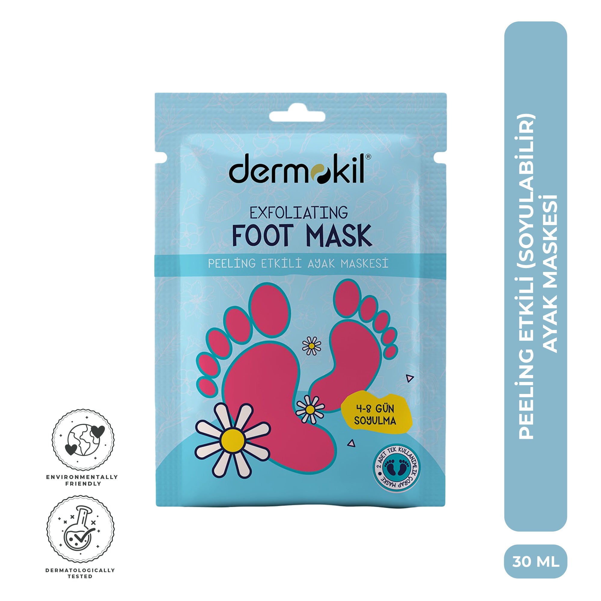 Peeling Etkili Soyulabilir Ayak Maskesi 30 ml - Dermokil