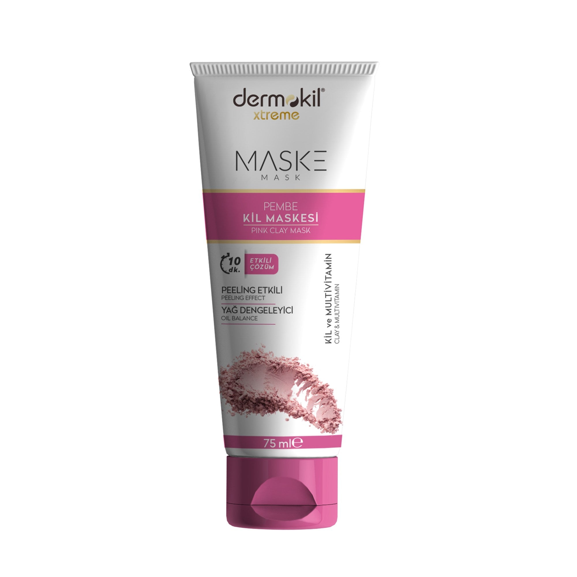 Peeling etkili yağ dengeleyici pembe kil maskesi ile cildi arındıran, ölü derileri temizleyen ve fazla yağı dengeleyerek daha pürüzsüz, mat ve sağlıklı bir cilt görünümü kazandıran bakım ürünü