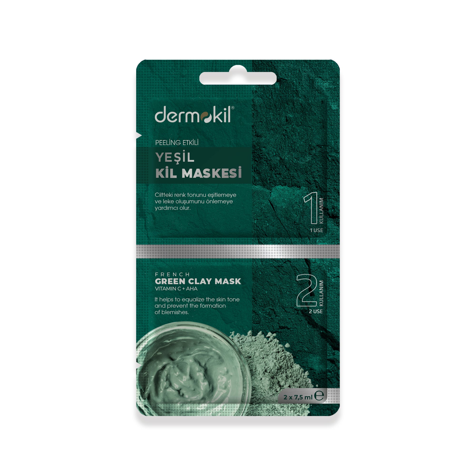 Peeling Etkili Yeşil Kil Maske 15 ml - Dermokil