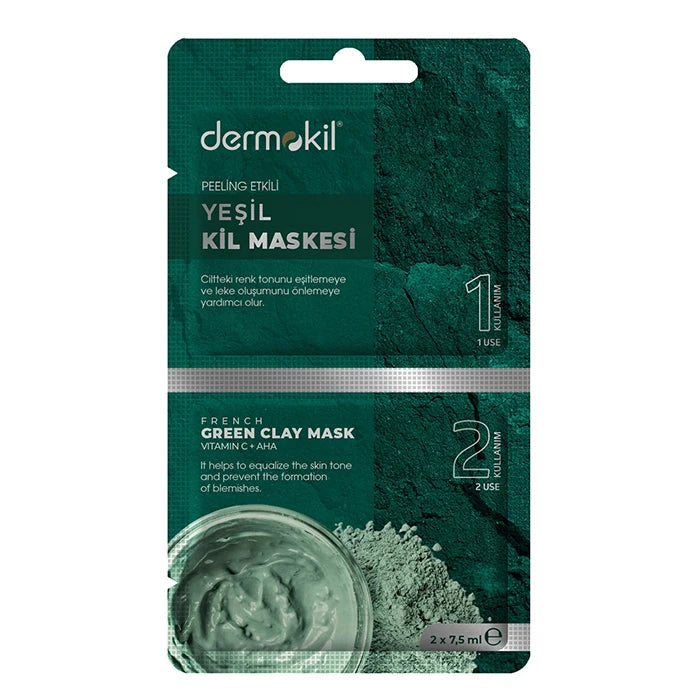 Peeling etkili yeşil kil maske ile cildi arındıran, ölü deriyi temizleyen ve daha pürüzsüz, canlı bir cilt görünümü sağlamaya yardımcı bakım ürünü