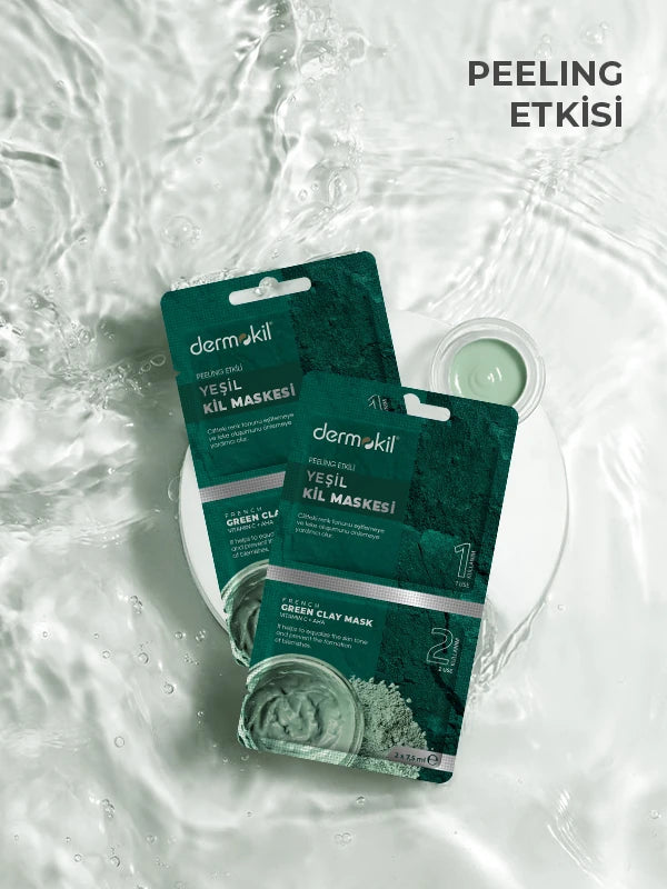 Peeling etkili yeşil kil maske ile cildi arındıran, ölü deriyi temizleyen ve daha pürüzsüz, canlı bir cilt görünümü sağlamaya yardımcı bakım ürünü