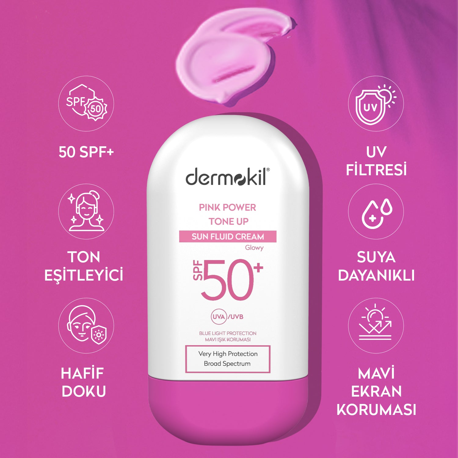 Ton Eşitleyici SPF 50+ Fluid Güneş Koruyucu 60 g - Dermokil