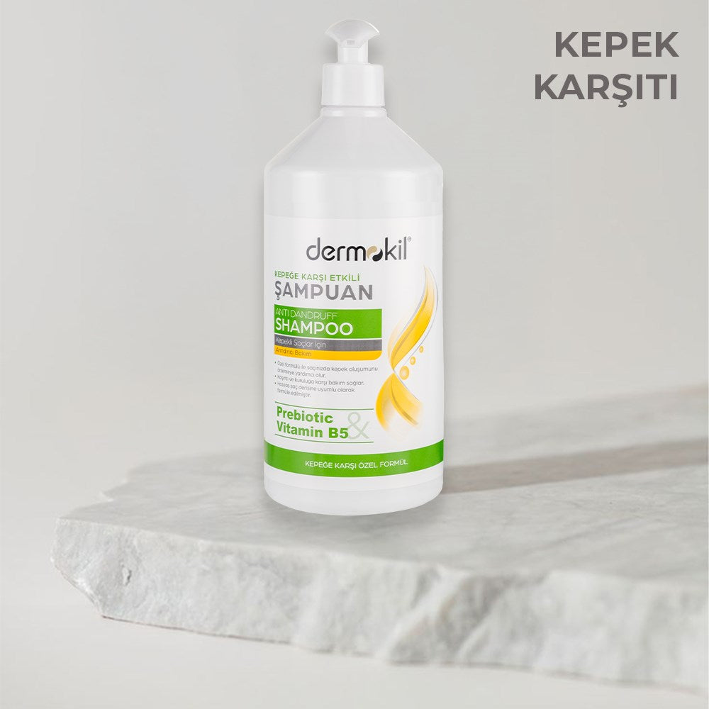 Prebiyotik ve Vitamin B5 içeren kepeğe karşı şampuan 2’li set ile saç derisini arındıran, kepek oluşumunu azaltmaya yardımcı olan ve daha sağlıklı, dengeli saç görünümü kazandıran bakım ürünü