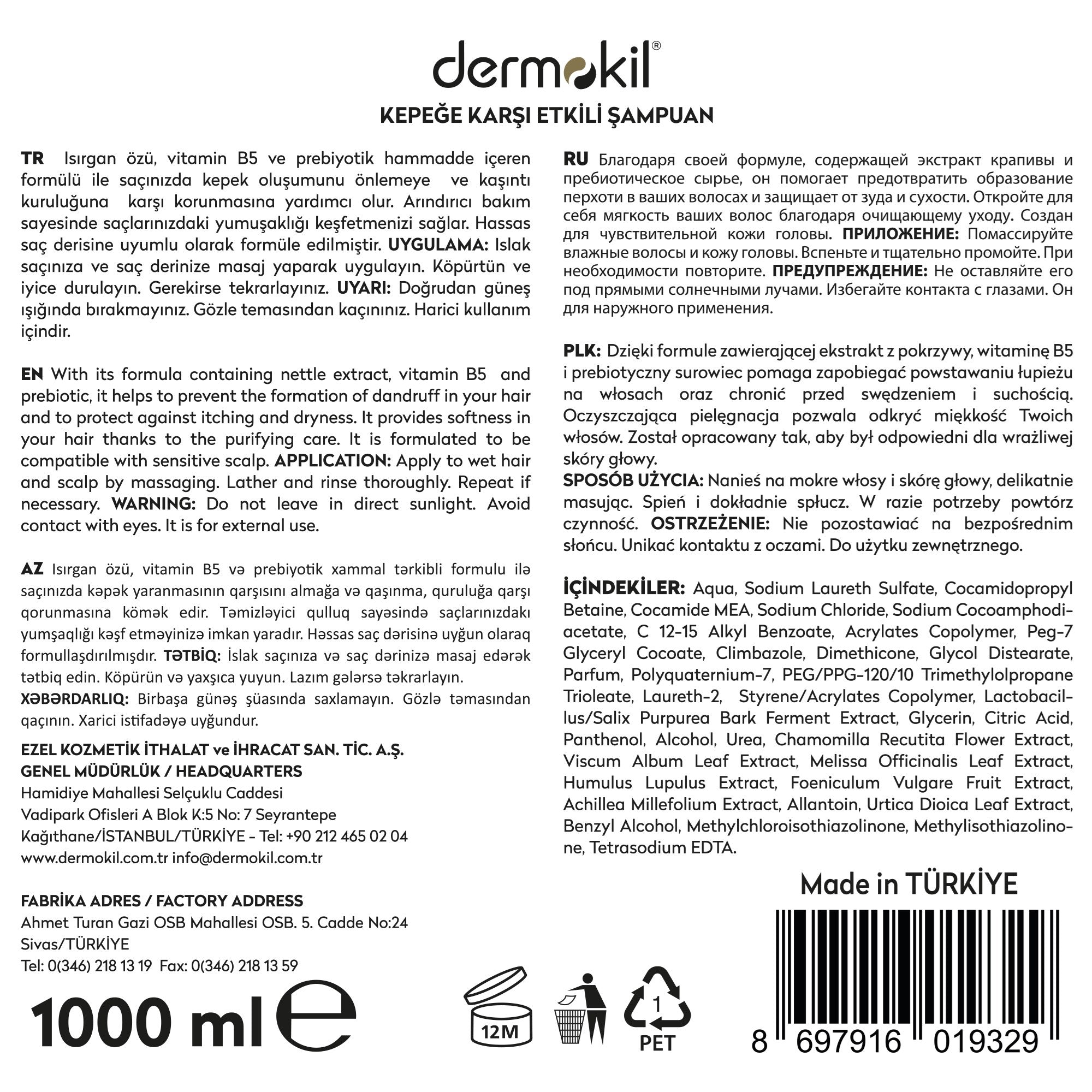 Prebiyotik ve Vitamin B5 içeren kepeğe karşı şampuan 2’li set ile saç derisini arındıran, kepek oluşumunu azaltmaya yardımcı olan ve daha sağlıklı, dengeli saç görünümü kazandıran bakım ürünü
