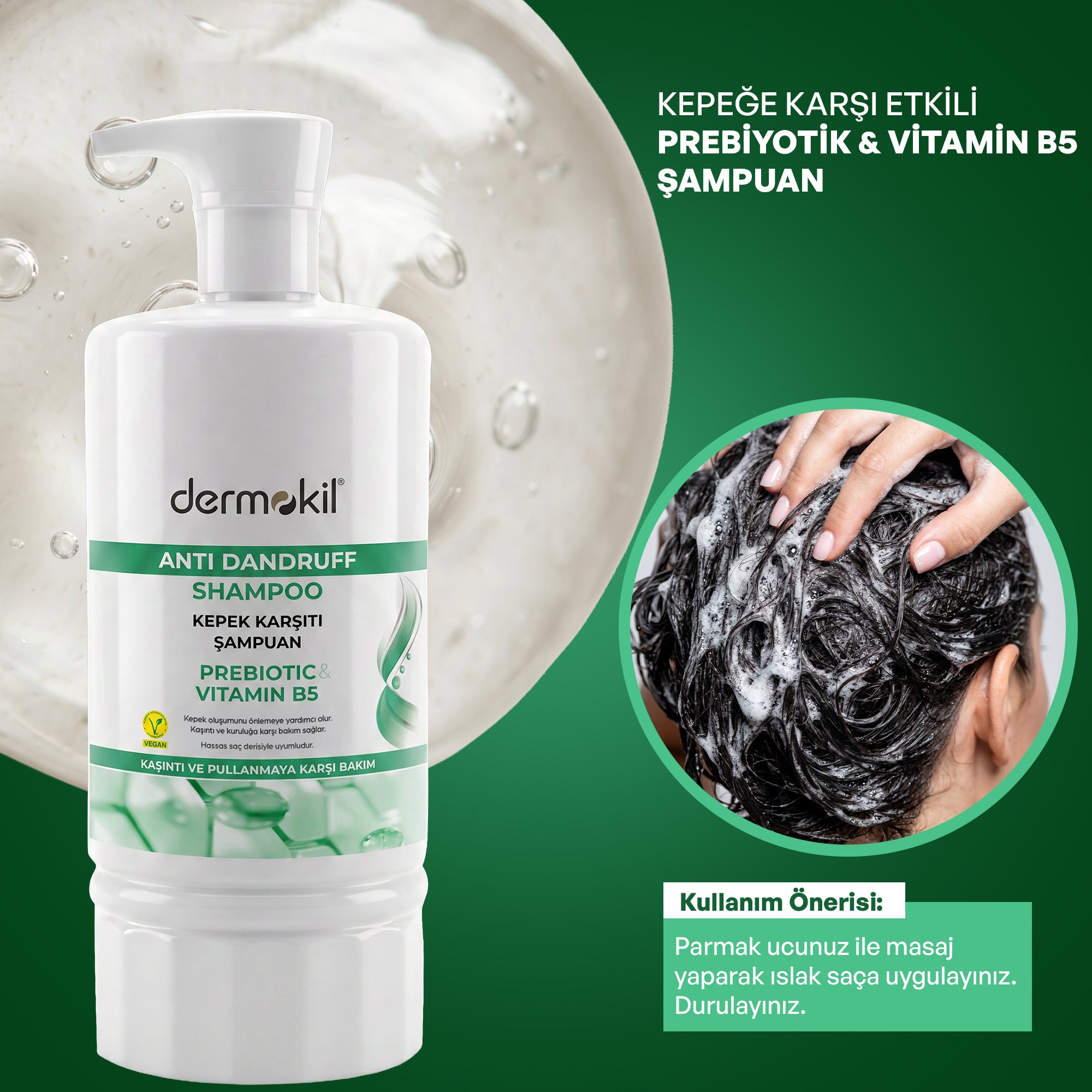 Prebiyotik & Vitamin B5 Kepeğe Karşı Şampuan 950 ml - Dermokil