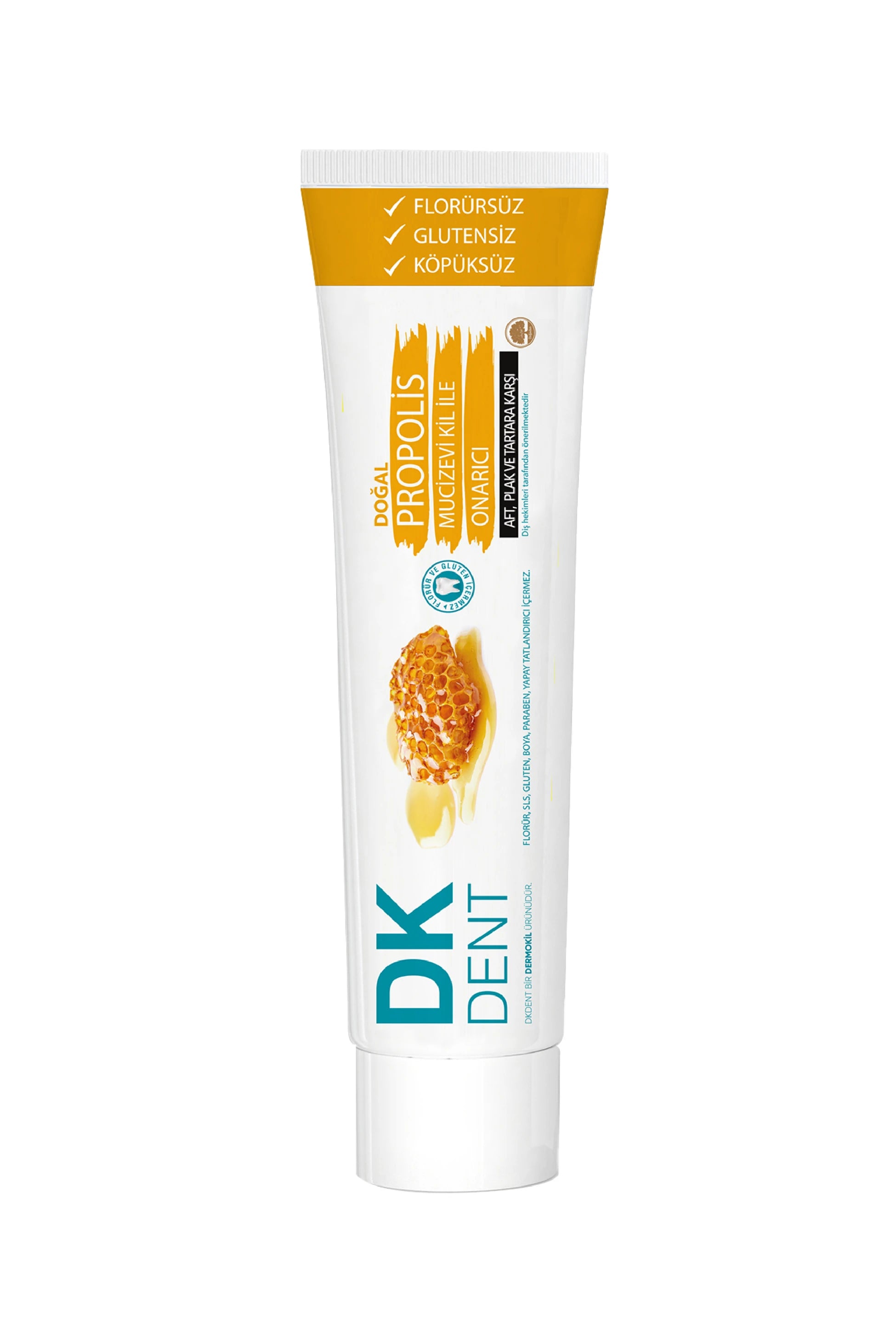 Propolis özlü florürsüz diş macunu ve diş fırçası seti ile dişleri nazikçe temizleyen, ağız hijyenini destekleyen ve ferah nefes sağlayan doğal içerikli pratik ağız bakım ürünü