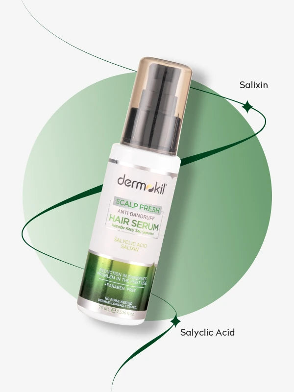 Kepeğe karşı etkili Scalp Fresh saç serumu ile saç derisini arındıran, kepek oluşumunu azaltmaya yardımcı olan ve saç derisine ferahlık kazandırarak daha sağlıklı bir saç görünümü destekleyen bakım ürünü