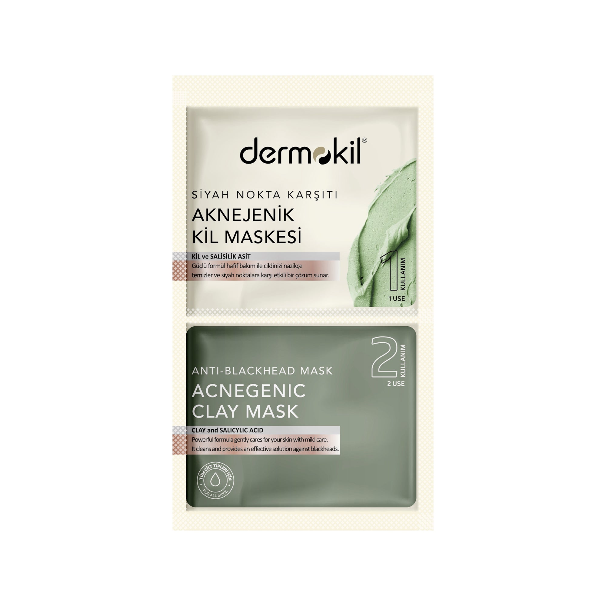 Akne ve Siyah Nokta Karşıtı Kil Maske 2 x 7.5 ml - Dermokil