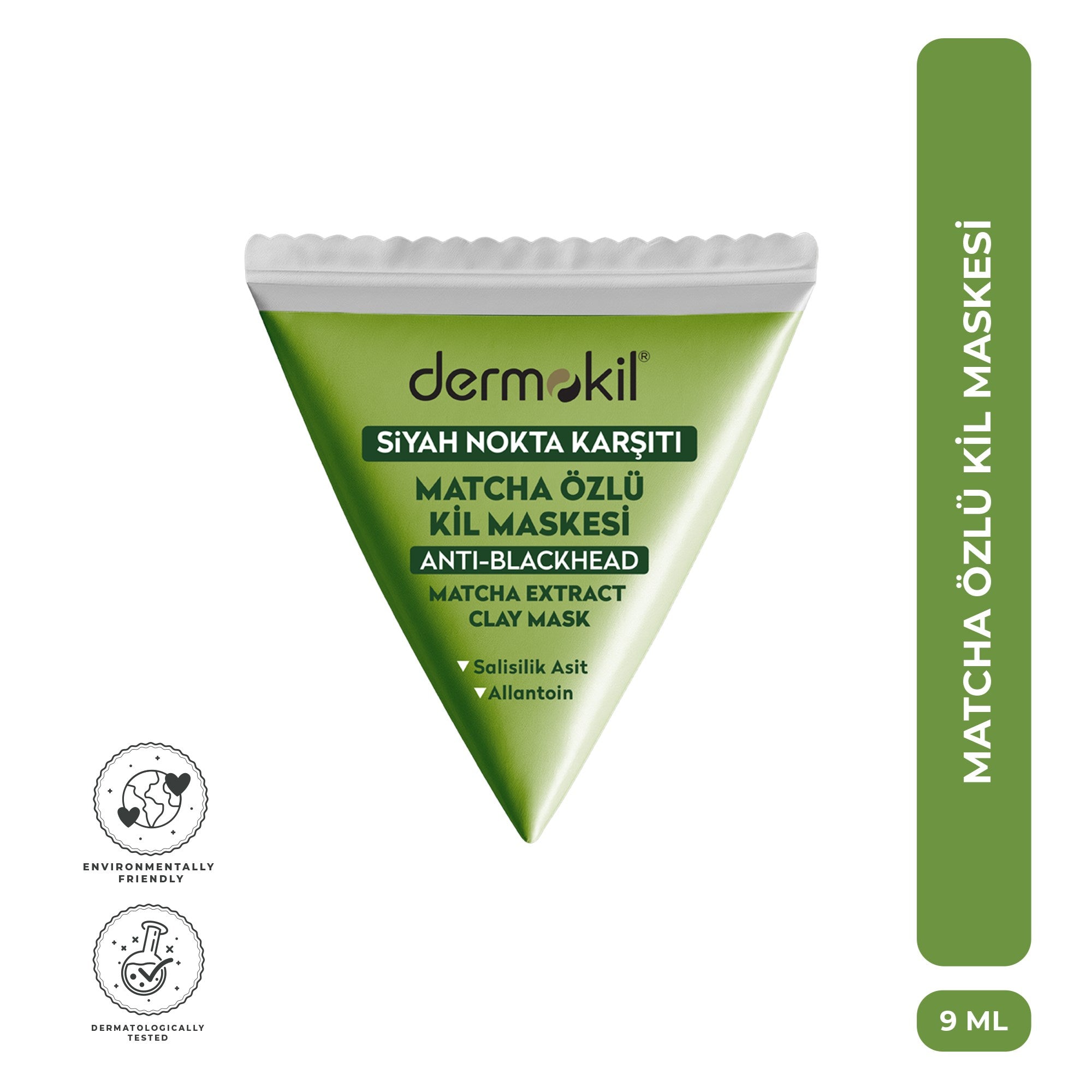 Matcha özlü kil maskesi ile siyah nokta görünümünü azaltmaya yardımcı olan, gözenekleri arındıran ve cilde daha temiz, mat ve pürüzsüz bir görünüm kazandıran bakım ürünü