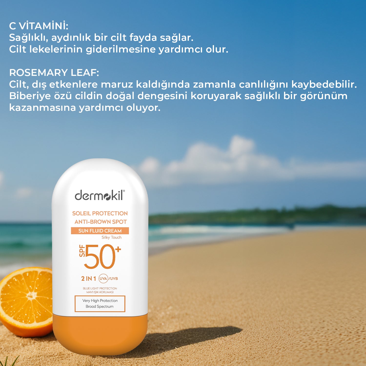 Leke Karşıtı SPF 50+ Fluid Güneş Koruyucu 60 g - Dermokil