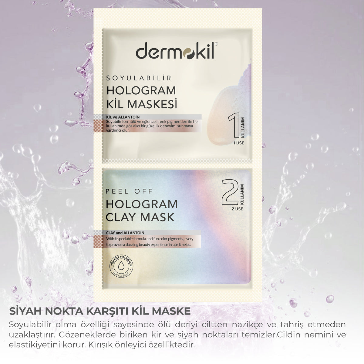 Nemlendirici Sıkılaştırıcı Soyulabilir Hologram Maske 2 x 7,5 ml - Dermokil