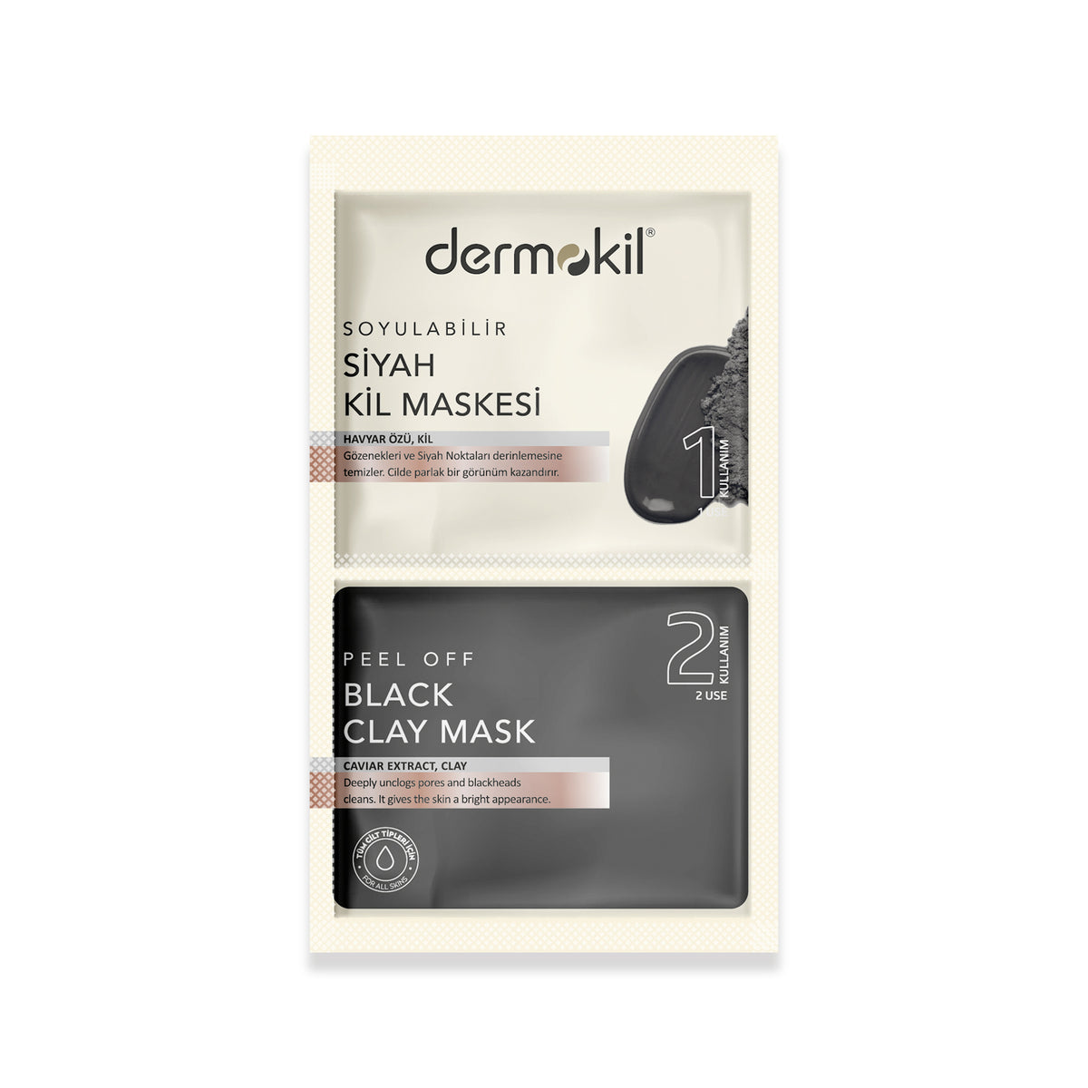 Siyah Nokta Karşıtı Soyulabilir Siyah Havyar Özlü Maske 2 x 7,5 ml