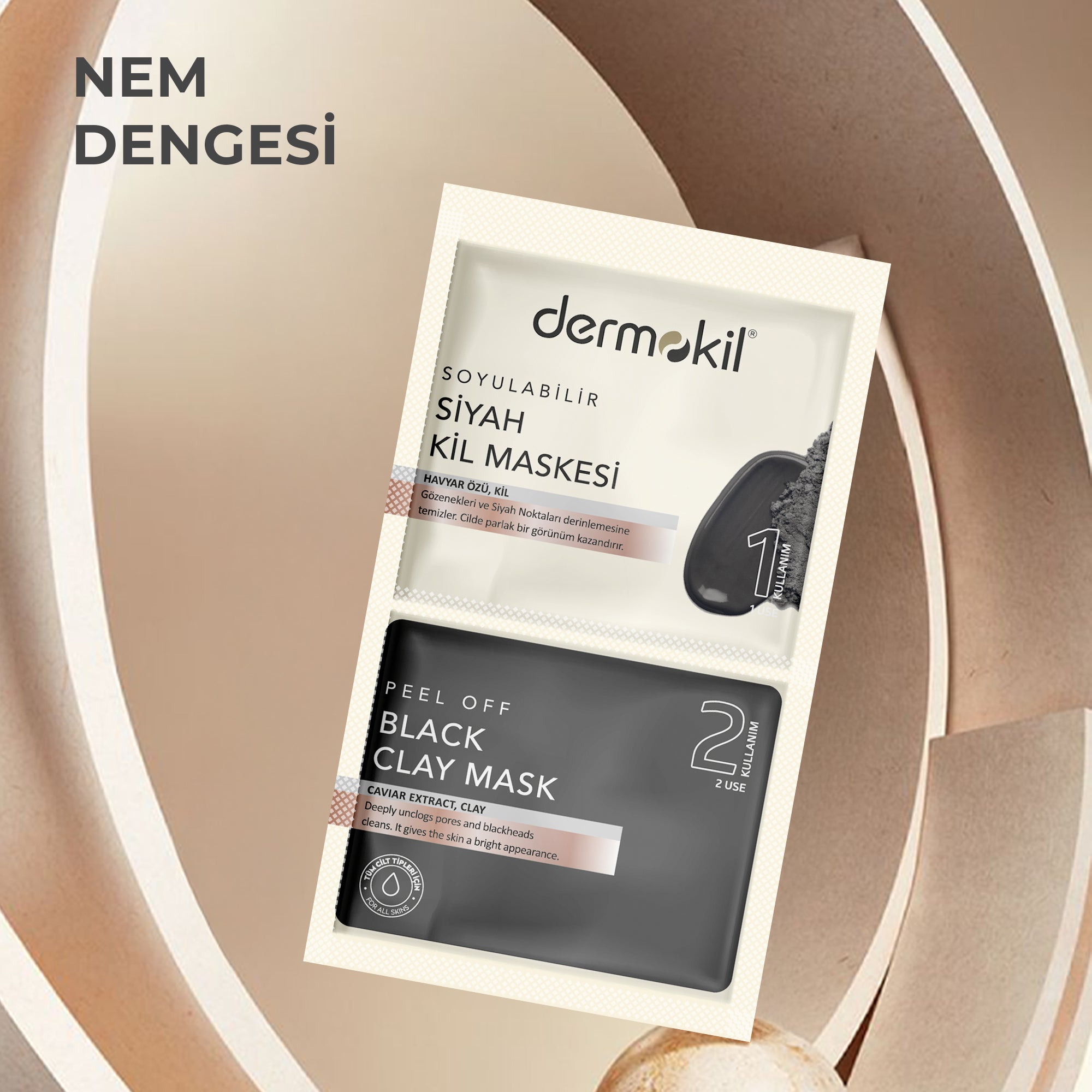 Siyah Nokta Karşıtı Soyulabilir Siyah Havyar Özlü Maske 2 x 7,5 ml - Dermokil