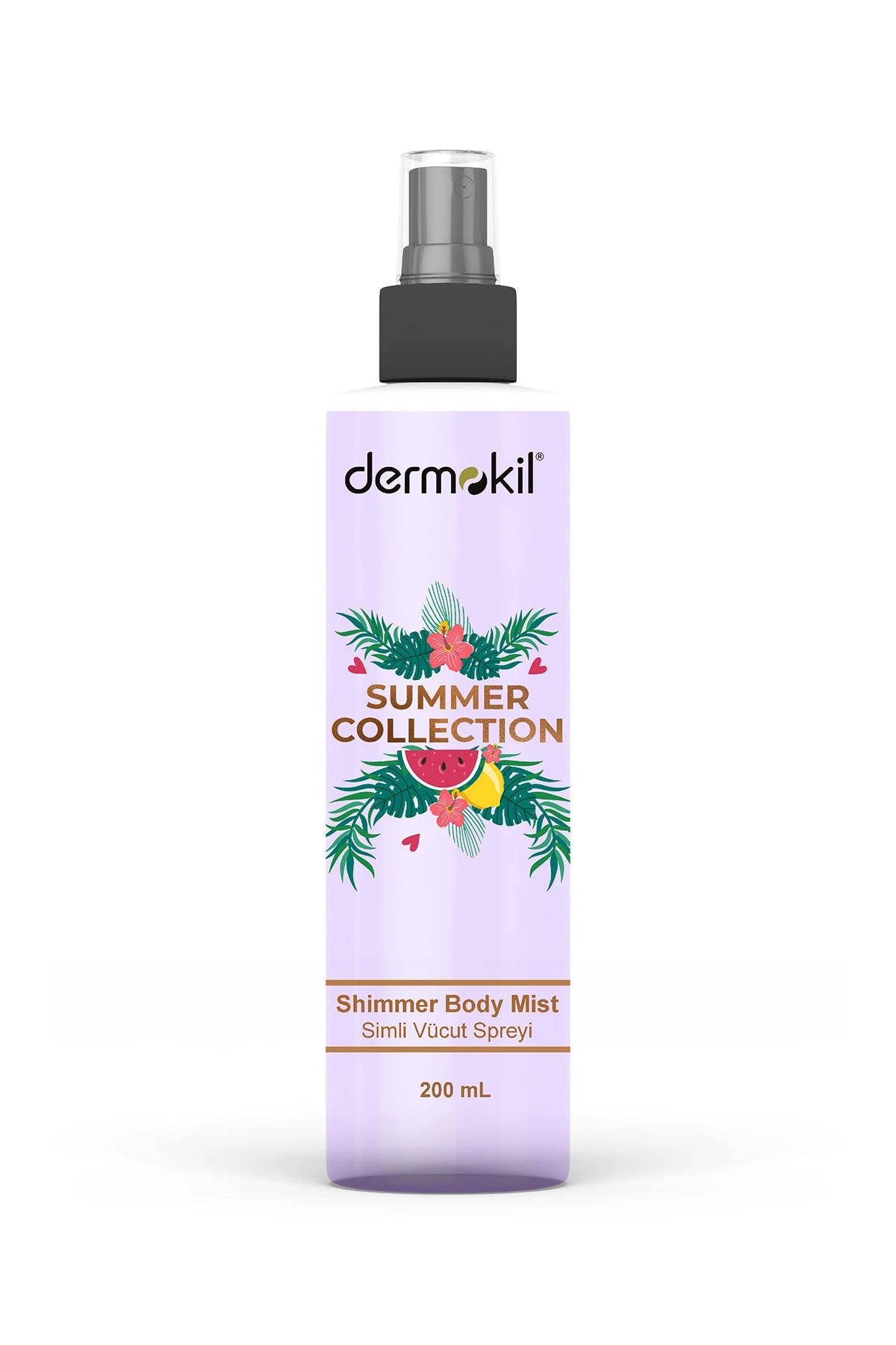Summer Collection shimmer simli vücut spreyi ile cilde ışıltılı görünüm kazandıran, ferahlatan ve hoş kokusuyla gün boyu tazelik sağlayan bakım ürünü