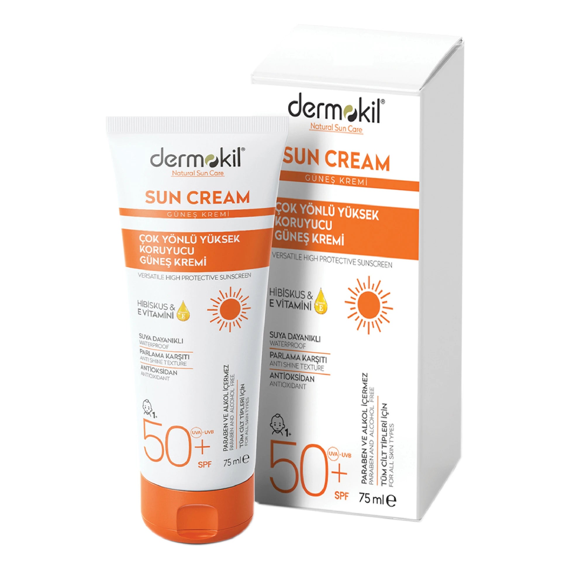 Suya Dayanıklı Parlama Karşıtı SPF 50+ Güneş Kremi 75 ml, Güneş Koruyucu ve Bakımı, Dermokil.