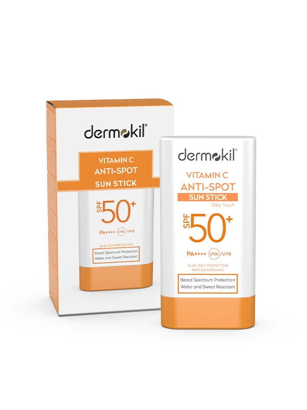 C vitamini içeren leke karşıtı stick güneş kremi SPF 50 ile cilt tonunu destekleyen, leke oluşumunu önlemeye yardımcı olan ve pratik kullanımıyla yüksek koruma sağlayan güneş koruyucu