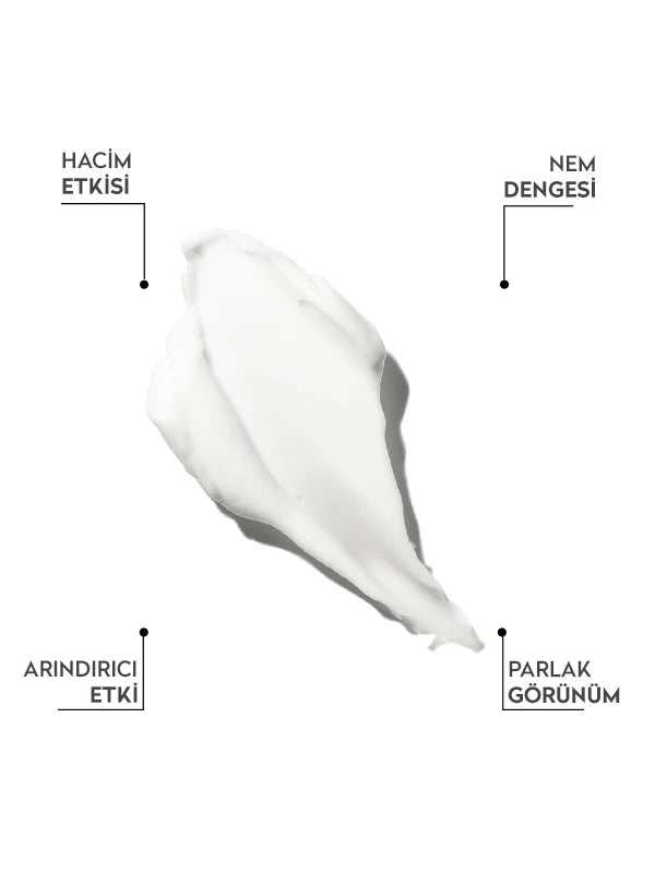 Hacim veren saç maskesi ile ince telli saçları besleyen, dolgunluk kazandıran ve daha hacimli, güçlü saç görünümü sağlamaya yardımcı bakım ürünü