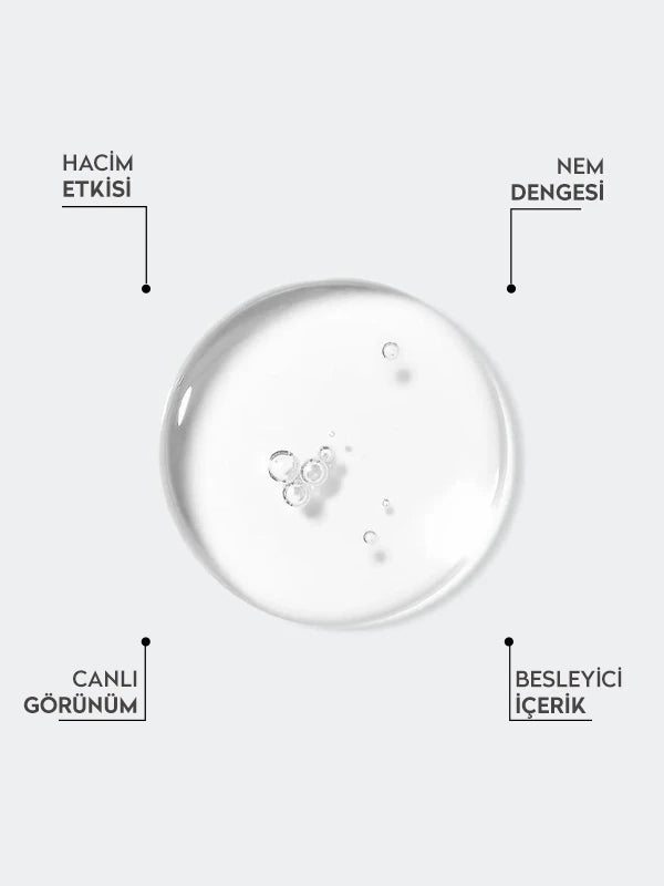 Hacim veren saç serumu ile ince telli saçlara dolgunluk kazandıran, saçları güçlendiren ve daha hacimli, canlı bir görünüm sağlayan bakım ürünü