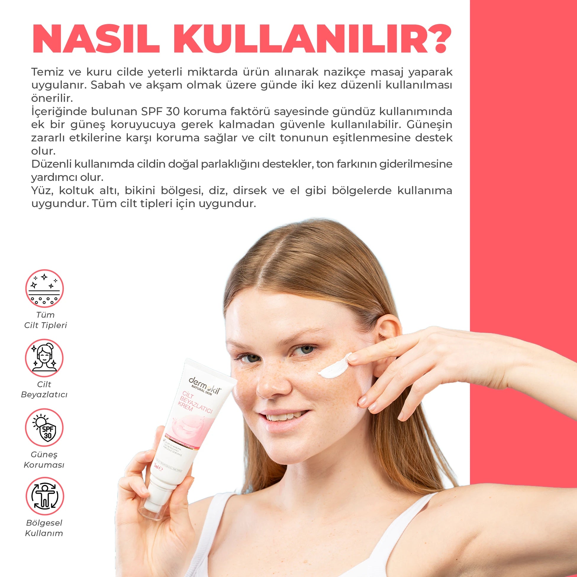 Cilt Beyazlatıcı Ton Eşitleyici SPF 30 Cilt Kremi 75 ml, Dermokil.
