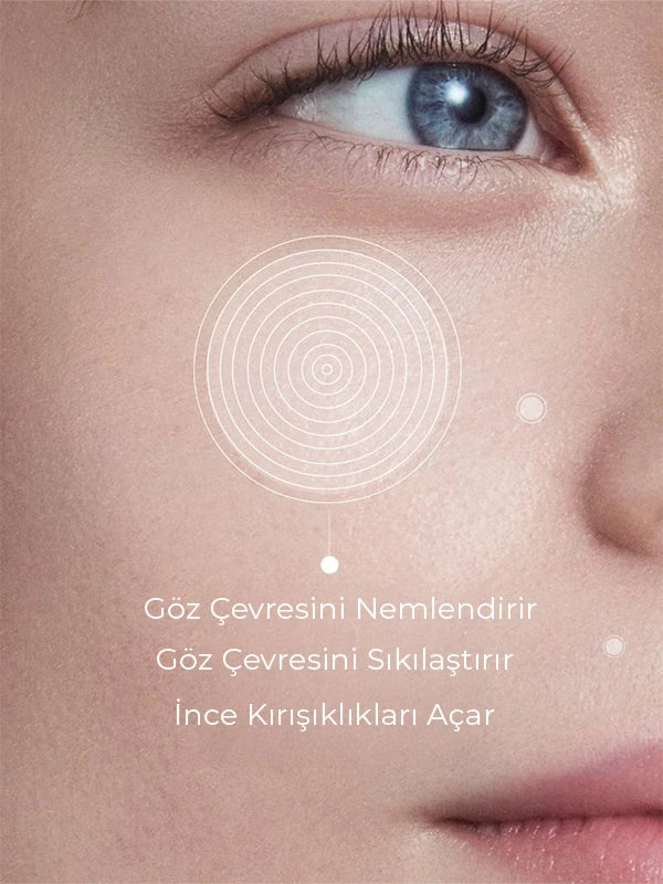 Yaşlanma karşıtı göz çevresi bakım kremi ile ince çizgilerin görünümünü azaltmaya ve daha aydınlık, dinlenmiş bir göz çevresi görünümü kazandırmaya yardımcı bakım ürünü