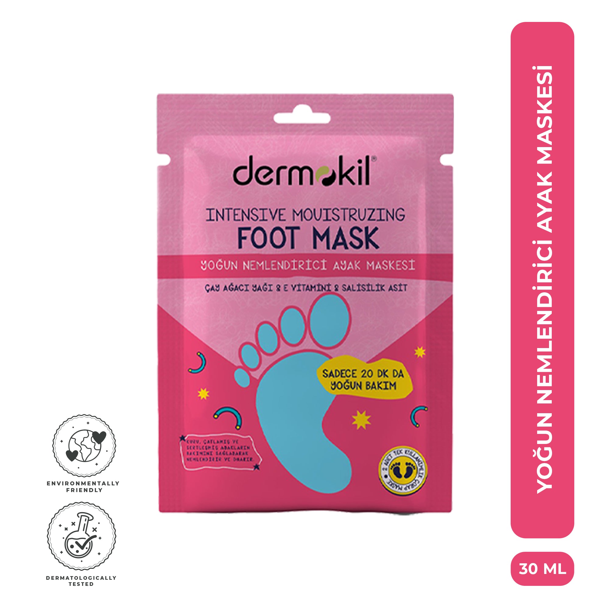 Yoğun Nemlendirici Ayak Maskesi 30 ml - Dermokil